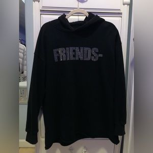 VLONE x Swarovski Friends Rhinestone Black Hoodie Sweatshirt